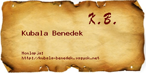 Kubala Benedek névjegykártya
